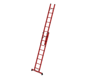 2-section GRP rung extension ladder with nivello® traverse 2x8 rungs | © MUNK GmbH