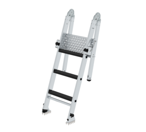 Step excavation ladder with foldable exit rails 4 steps in detail | © MUNK GmbH
