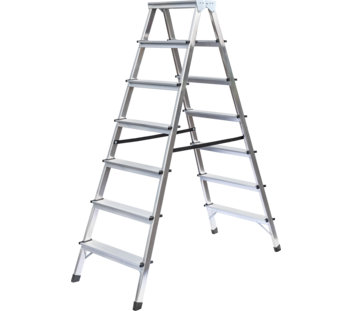 Household ladder, double-sided access, 2x7 steps | © MUNK GmbH