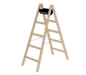 Double-sided rung ladder, wood, 2x5 rungs | © MUNK GmbH
