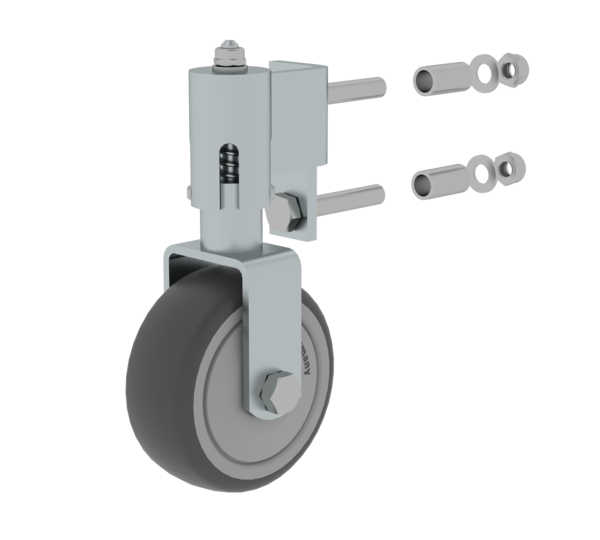 Spring-loaded castor for shelf ladder, left | © MUNK GmbH