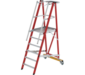 Platform ladder, RFG/alu, folding/mobile, 6 steps | © MUNK GmbH