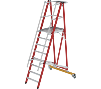 Platform ladder GRP/aluminium mobile, foldable 8 steps with GRP handrail | © MUNK GmbH