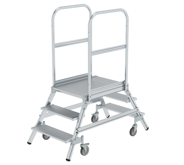 Plat.stairs,2-sid.acc. spr-load.cast. gr. alu,3 st | © MUNK GmbH