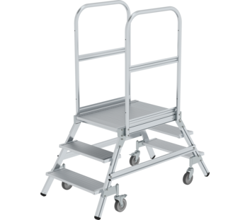 Plat.stairs,2-sid.acc. spr-load.cast. gr. alu,3 st | © MUNK GmbH