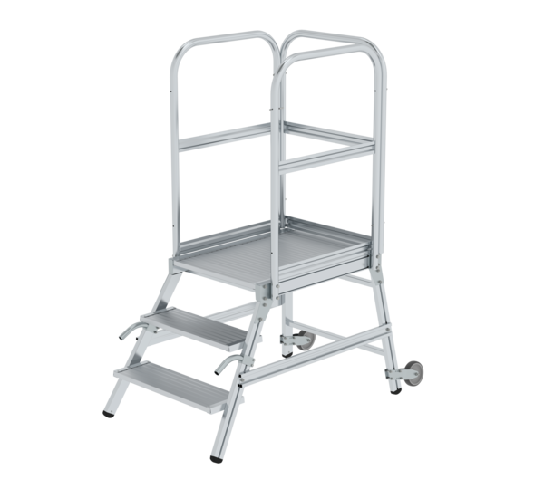 Plat.stairs, 1-sid.acc.w cast/handle gr.alum 3 st | © MUNK GmbH