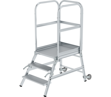 Plat.stairs, 1-sid.acc.w cast/handle gr.alum 3 st | © MUNK GmbH