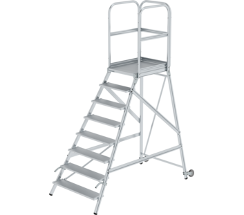 Plat.stairs, 1-sid.acc.w cast/handle gr.alum 8 st | © MUNK GmbH