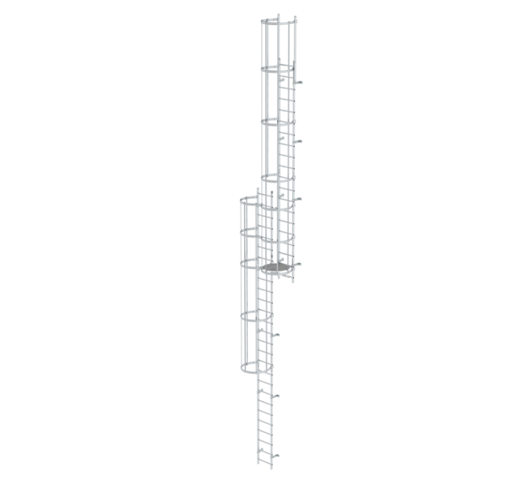 Mult-fl.vert. ladder w.back prot, br. alu 12.12 m | © MUNK GmbH