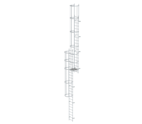 Mult-fl.vert. ladder w.back prot, br. alu 12.12 m | © MUNK GmbH