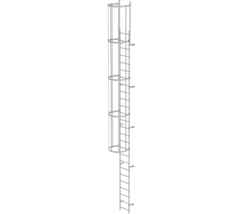 Sing-fl.vert. ladder w.back prot, anod.alu 8.48 m | © MUNK GmbH
