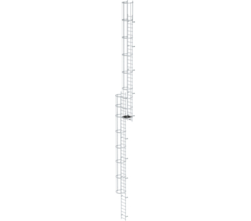 Mult-fl.vert. ladder w.back prot, br. alu 18.28 m | © MUNK GmbH