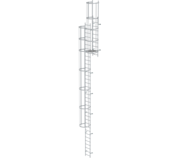 Multi.fl.vertical ladder w.bk prot.anod.alu.11.84m | © MUNK GmbH