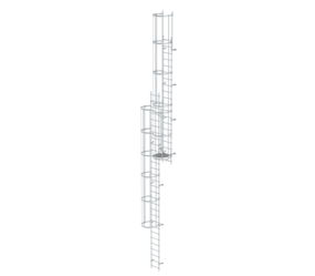 Mult-fl.vert. ladder w.back prot, br. alu 12.12 m | © MUNK GmbH