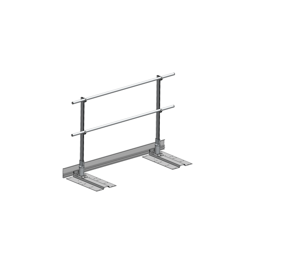 Side exit railing 2.0 m for metal roof deck shell | © MUNK GmbH