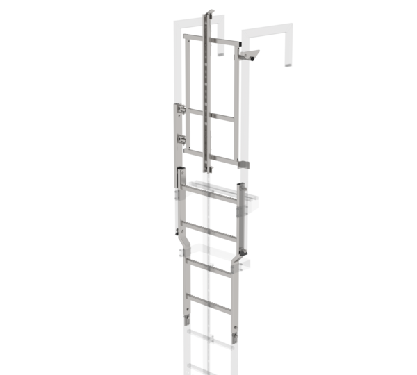 Safety doors with fall protection rail st.steel | © MUNK GmbH