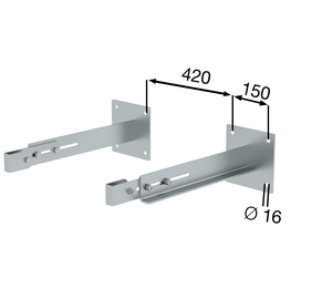 Special wall anchor, rigid, galv. steel 500-600mm | © MUNK GmbH