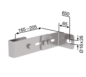 Wall anchor adjustable st. steel 165-205mm  | © MUNK GmbH