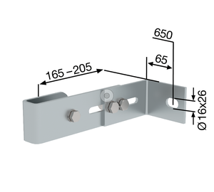 Wall anchor galv.steel, adjustable 165-205mm | © MUNK GmbH