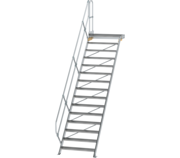 Treppe m. PF 45° St.br. 1000 mm, 15 St., Alu ger. | © MUNK GmbH