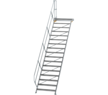 Esc. PF 45° larg. mar. 1000 mm, 17 mar., alu strié | © MUNK GmbH