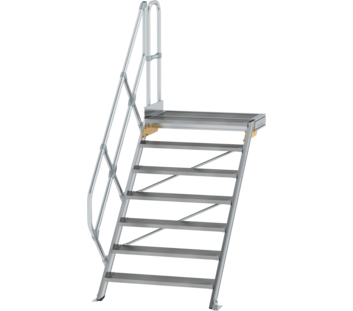 Stairs w. plat. 45° st. wid. 1,000 mm, 7 st, gr.al | © MUNK GmbH