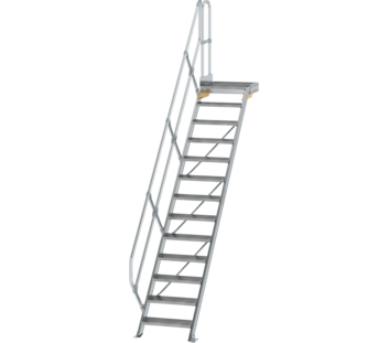 Stairs w. plat. 45° st. wid. 600 mm, 13 st, gr.al | © MUNK GmbH