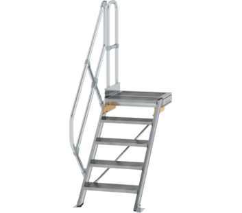 Stairs w. plat. 45° st. wid. 600 mm, 5 st, gr.al | © MUNK GmbH