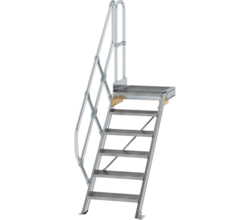 Treppe m. PF 45° St.br. 600 mm, 6 St., Alu ger. | © MUNK GmbH