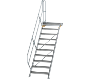 Treppe m. PF 45° St.br. 800 mm, 10 St., Alu ger. | © MUNK GmbH