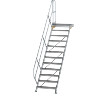 Treppe m. PF 45° St.br. 800 mm, 12 St., Alu ger. | © MUNK GmbH