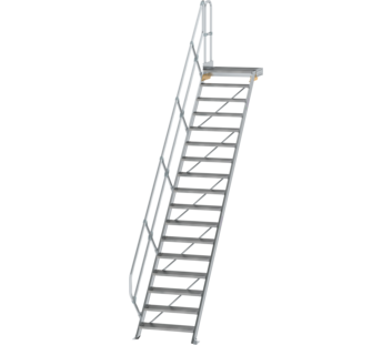 Esc. PF 45° larg. mar. 800 mm, 17 mar., alu strié | © MUNK GmbH