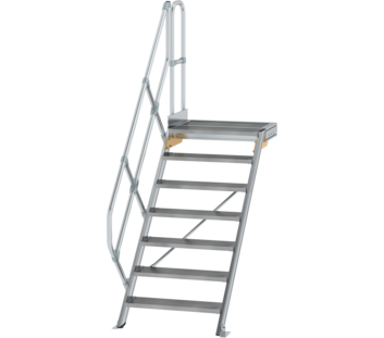 Esc. PF 45° larg. mar. 800 mm, 7 mar., alu strié | © MUNK GmbH