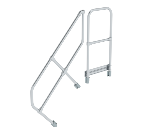 Stairs w. plat. 45° 2nd handrail for 4 steps, 45° | © MUNK GmbH