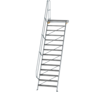 Stairs w. plat. 60° st.wid. 1,000 mm, 14 st, gr.al | © MUNK GmbH