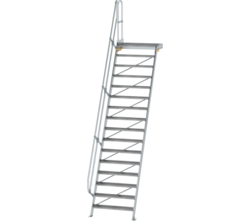 Treppe m. PF 60° St.br. 1000 mm, 16 St., Alu ger. | © MUNK GmbH