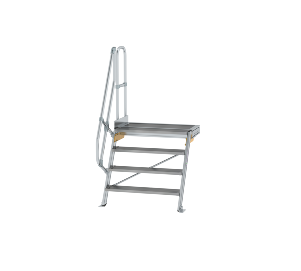 Stairs w. plat. 60° st.wid. 1,000 mm, 4 st, gr.alu | © MUNK GmbH