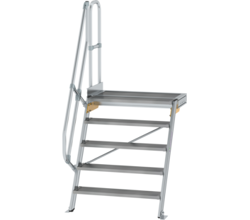 Stairs w. plat. 60° st.wid. 1,000 mm, 5 st, gr.alu | © MUNK GmbH