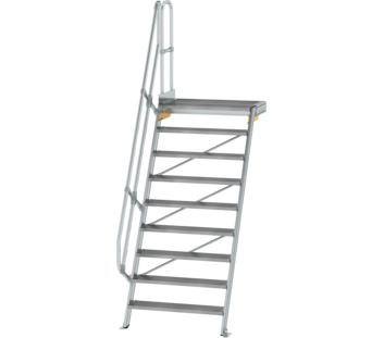 Treppe m. PF 60° St.br. 1000 mm, 9 St., Alu ger. | © MUNK GmbH