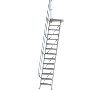 Treppe m. PF 60° St.br. 600 mm, 14 St., Alu ger. | © MUNK GmbH