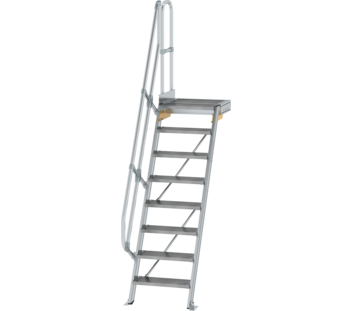 Esc. p-f 60° larg. mar. 600 mm, 8 mar., alu strié | © MUNK GmbH