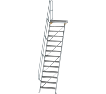 Esc. p-f 60° larg. mar. 800 mm, 14 mar., alu strié | © MUNK GmbH
