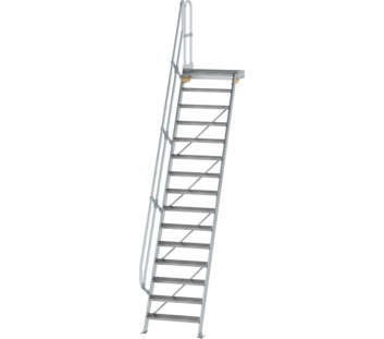 Treppe m. PF 60° St.br. 800 mm, 15 St., Alu ger. | © MUNK GmbH