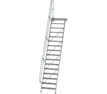 Esc. p-f 60° larg. mar. 800 mm, 16 mar., alu strié | © MUNK GmbH