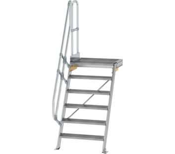 Treppe m. PF 60° St.br. 800 mm, 6 St., Alu ger. | © MUNK GmbH