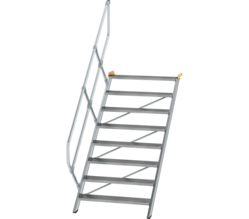 Esc. 45° larg. marche 1000 mm, 8 mar., alu strié | © MUNK GmbH