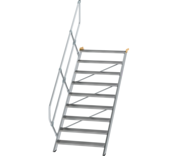 Esc. 45° larg. marche 1000 mm, 9 mar., alu strié | © MUNK GmbH