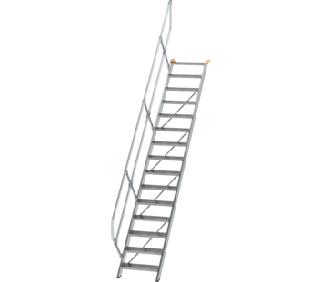 Stairs 45° step width 600 mm, 15 steps, gr. alu | © MUNK GmbH