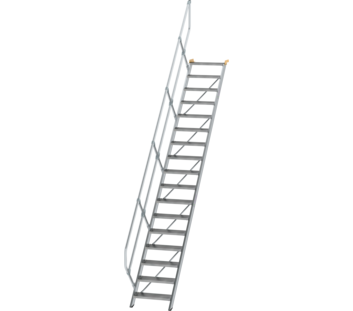 Stairs 45° step width 600 mm, 17 steps, gr. alu | © MUNK GmbH