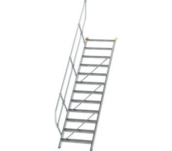 Stairs 45° step width 800 mm, 12 steps, gr. alu | © MUNK GmbH